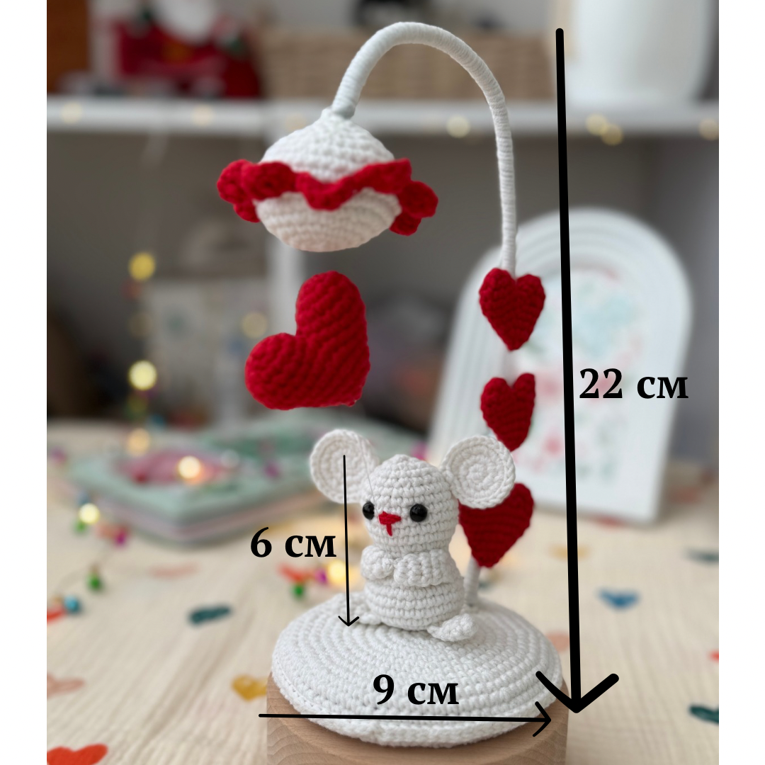 Levitating Heart Mouse Amigurumi Crochet Pattern