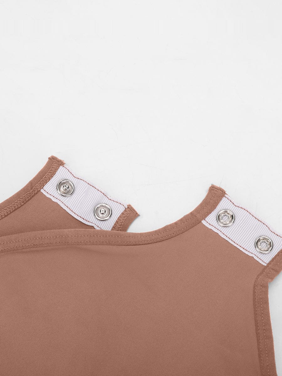Seamless Crew Neck Long Sleeve Tummy Control Snap Crotch Briefs Shapewear Bodysuit