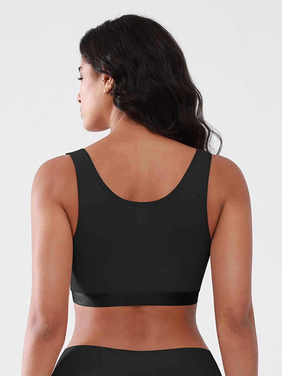Women's Recovery Comfort Front Closure Wireless Gentle Compression Support Bra with 3D Molded Cups & Wide Adjustable Straps