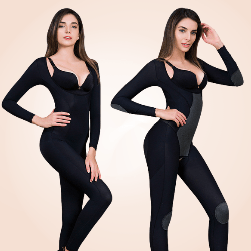 Underbust Slimming Arm Thigh Full Body Solid Open Crotch Bodysuit Shaper
