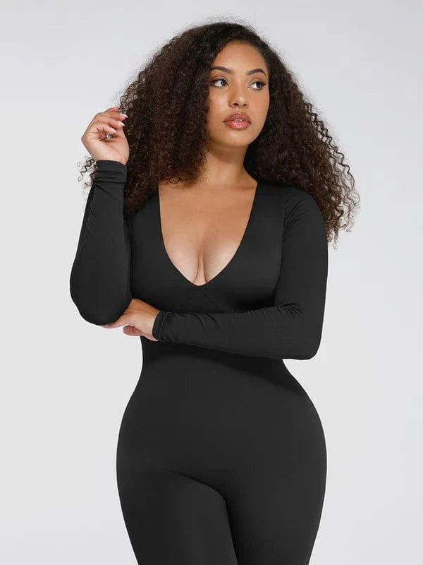 Deep V Whole Body Jumpsuit Tummy Control Shaping Bodysuit