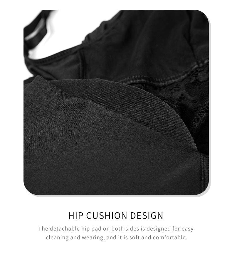 Lace Bum Lifting Shaping Bodysuit with Built-In Bra and Hip Pads