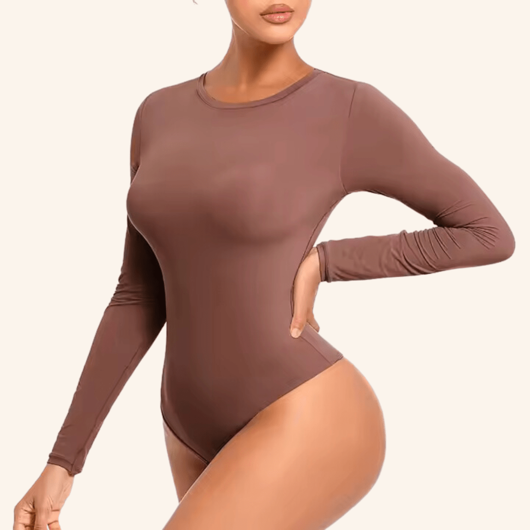 Long Sleeved Super Stretch Tummy Control Shaping Bodysuit