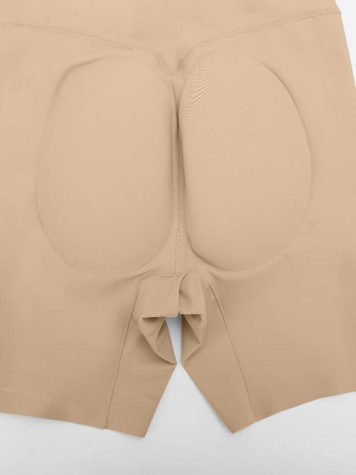 Plunge Low-Back Mid-Thigh Shapewear Bodysuit With Built-in Removable Hip Pads