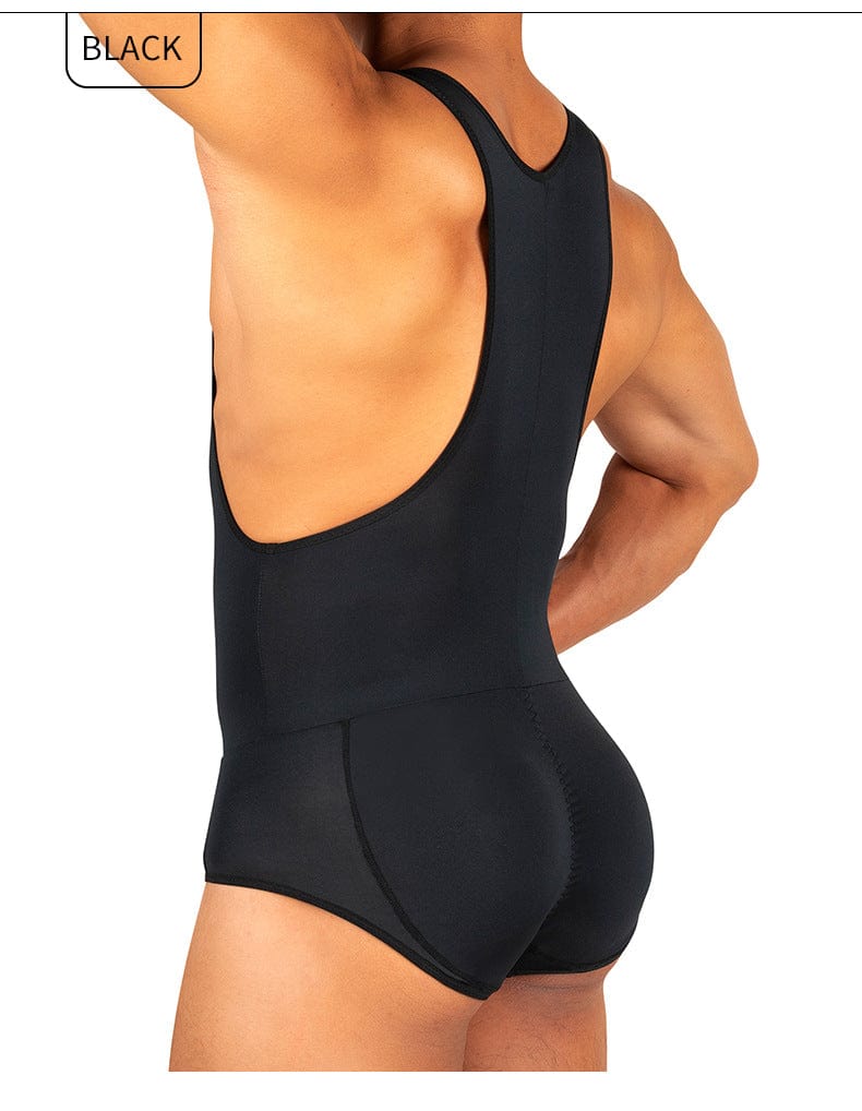 Men's One Piece Compression Hip Lifting Bodysuit Brief