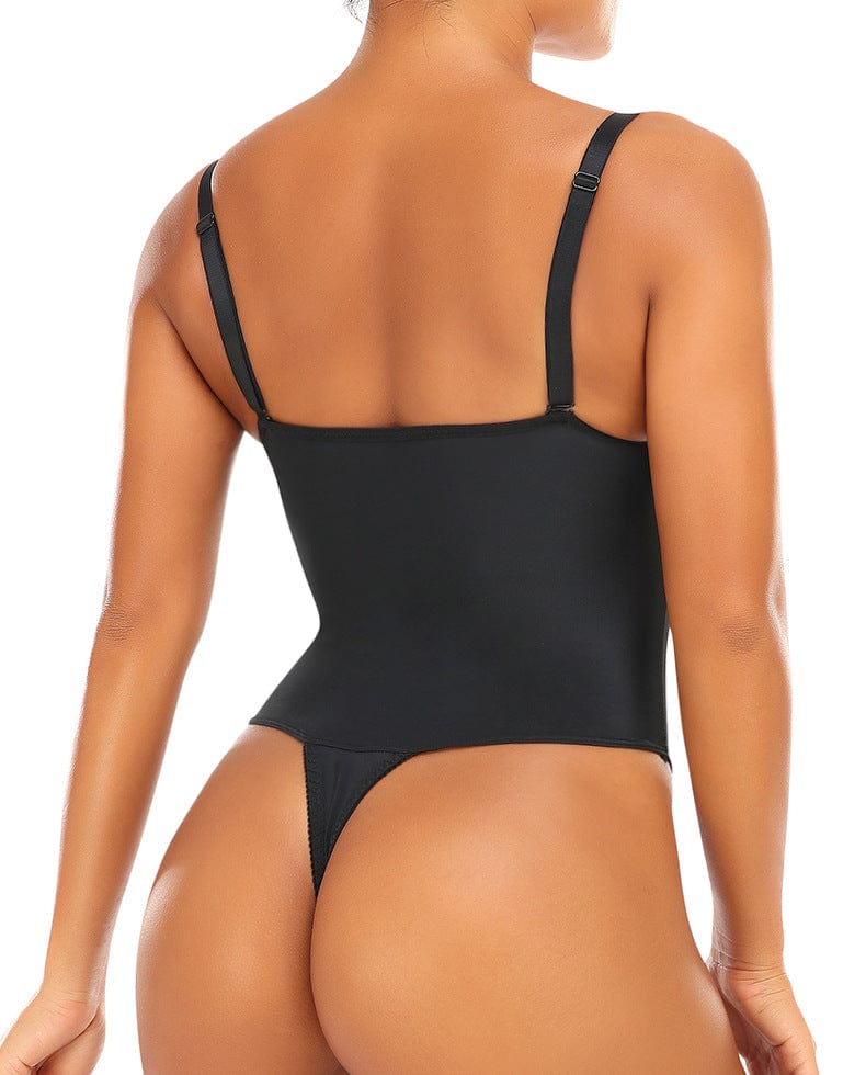 Seamless Tummy Control Shaping Bodysuit with Built-In Bra