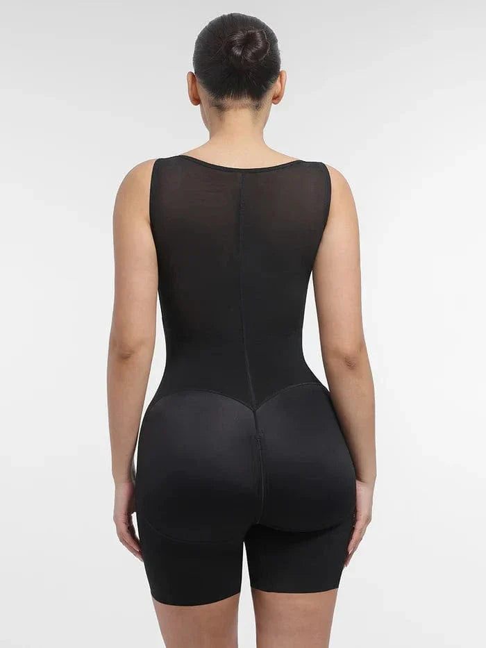 U-Shaped Open Bust Support and Waist Slimming Tummy Control Shapewear Bodysuit