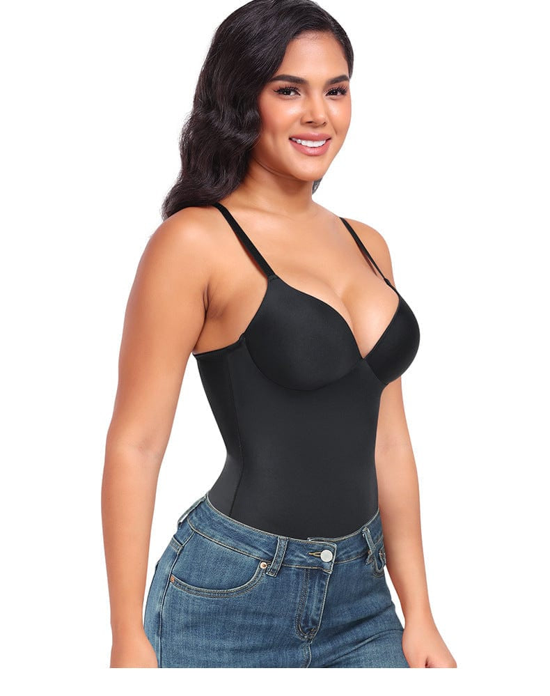 Waist Slimming Tummy Control Shapewear Bodysuit with Built-In Bra
