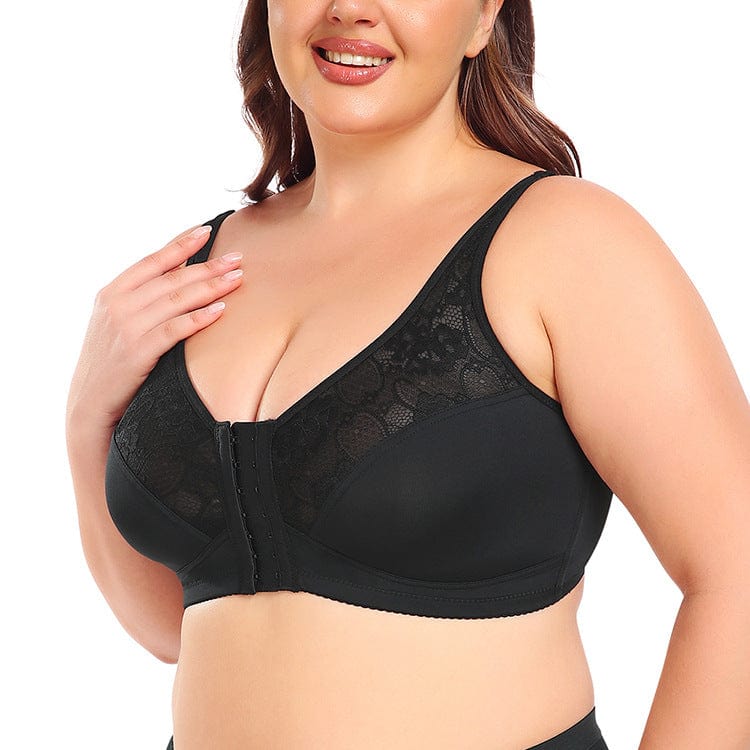 Plus Size Front Fastening Shaping Support Lace Bra