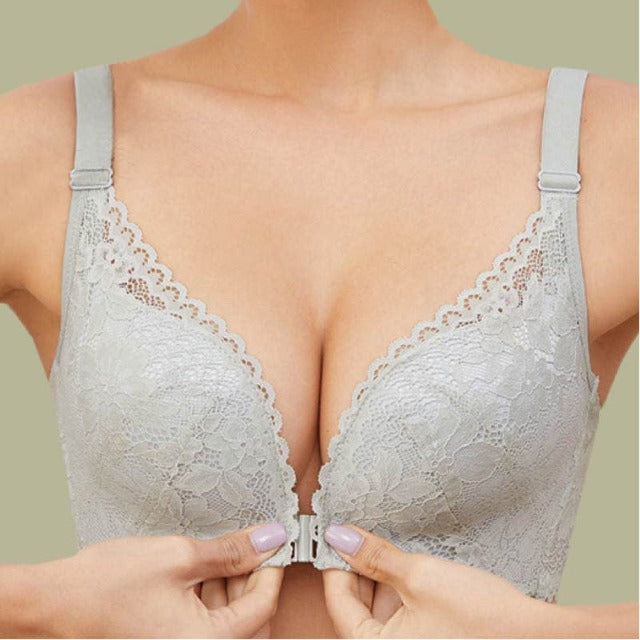 Front Fastening Lace Push-Up Bra