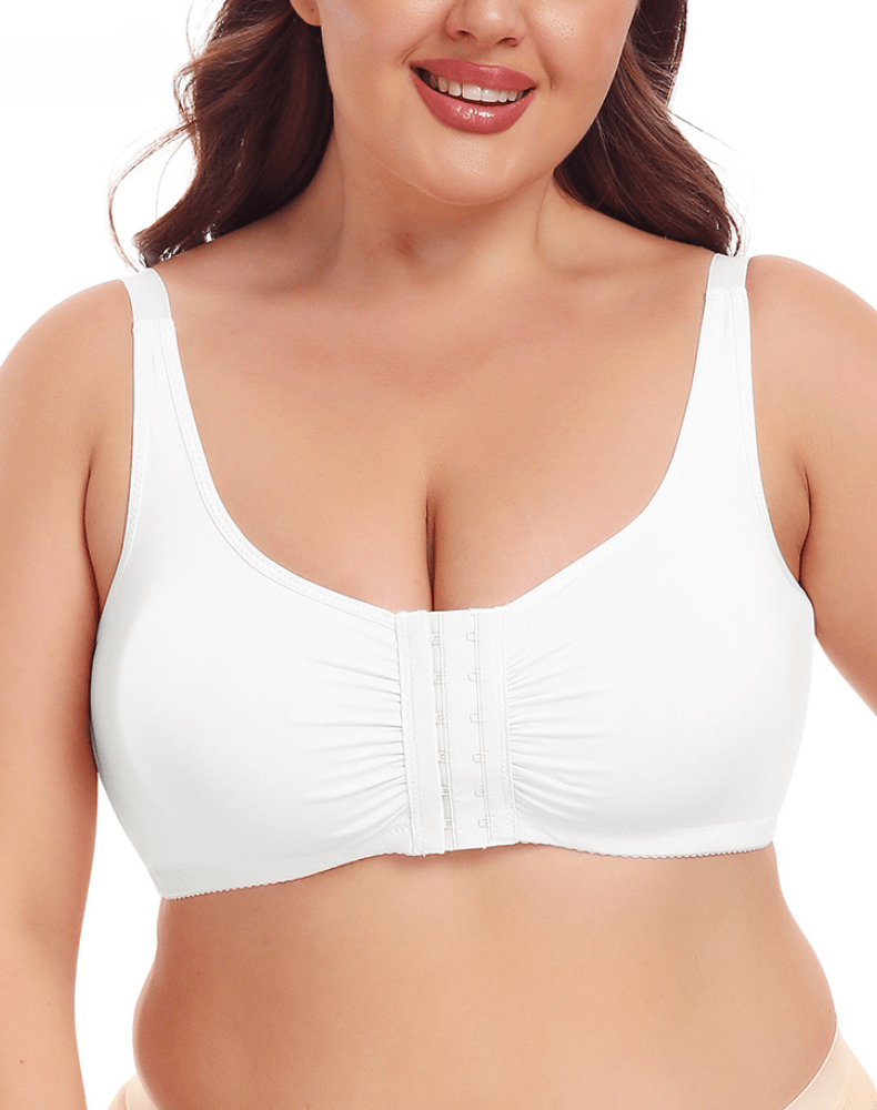 Front Fastening Wireless Plus Size Push Up Support Bra