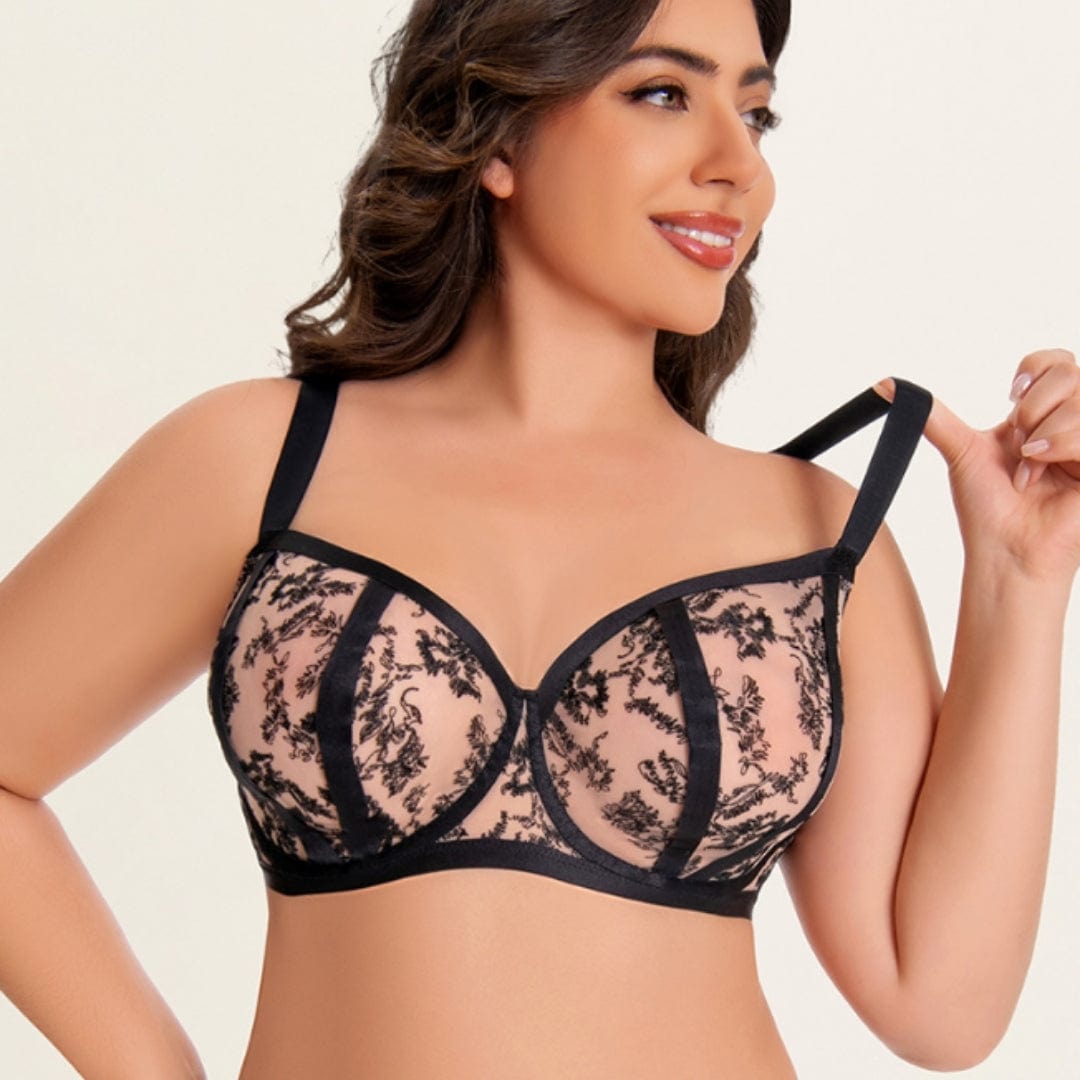 Plus Size Push-Up Bra for Women Anti-Sagging Lace Support for Full Busts