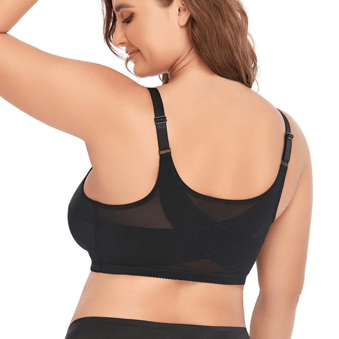 Seamless Full-Cup Front Fastening Wireless Shaping Back Support Bra