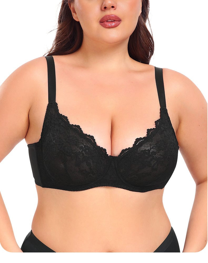 Ultra Thin Lace Push Up Bra with Ring Steel