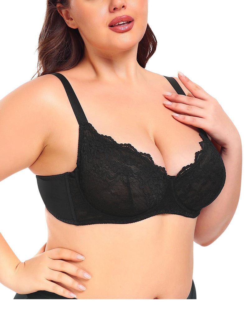 Ultra Thin Lace Push Up Bra with Ring Steel