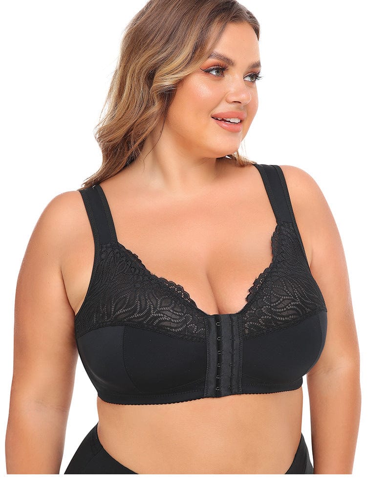 Plus Size Front Fastening Shaping Push Up Lace Bra