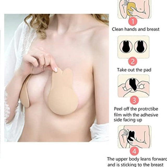 Women Strapless Stick On Invisible Backless Bra