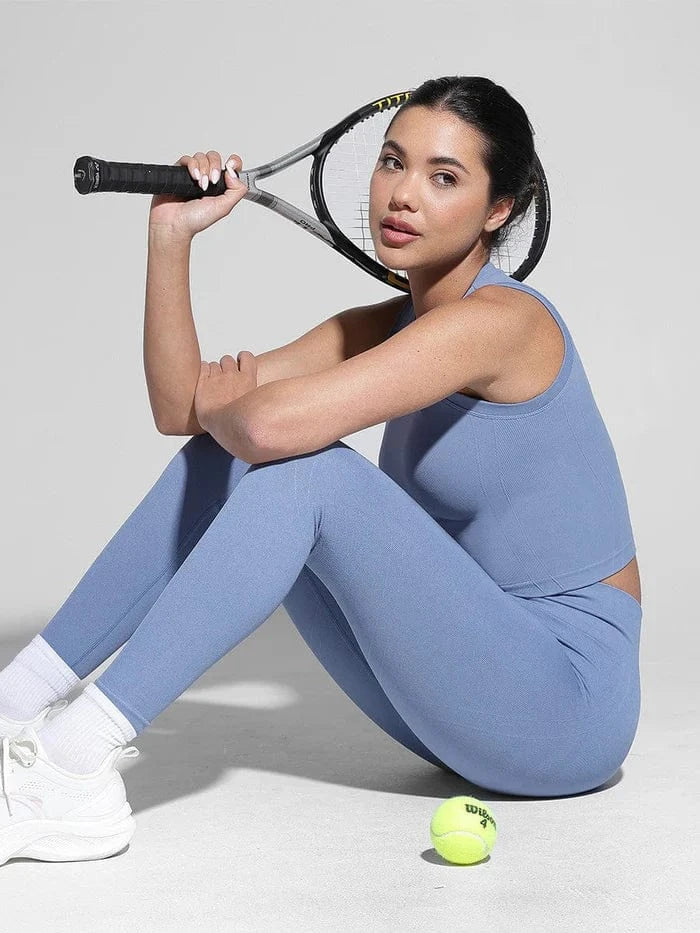 Seamless Supportive Sport Yoga Active Wear Crop Top with Built-In Bra & Adjustable Cups