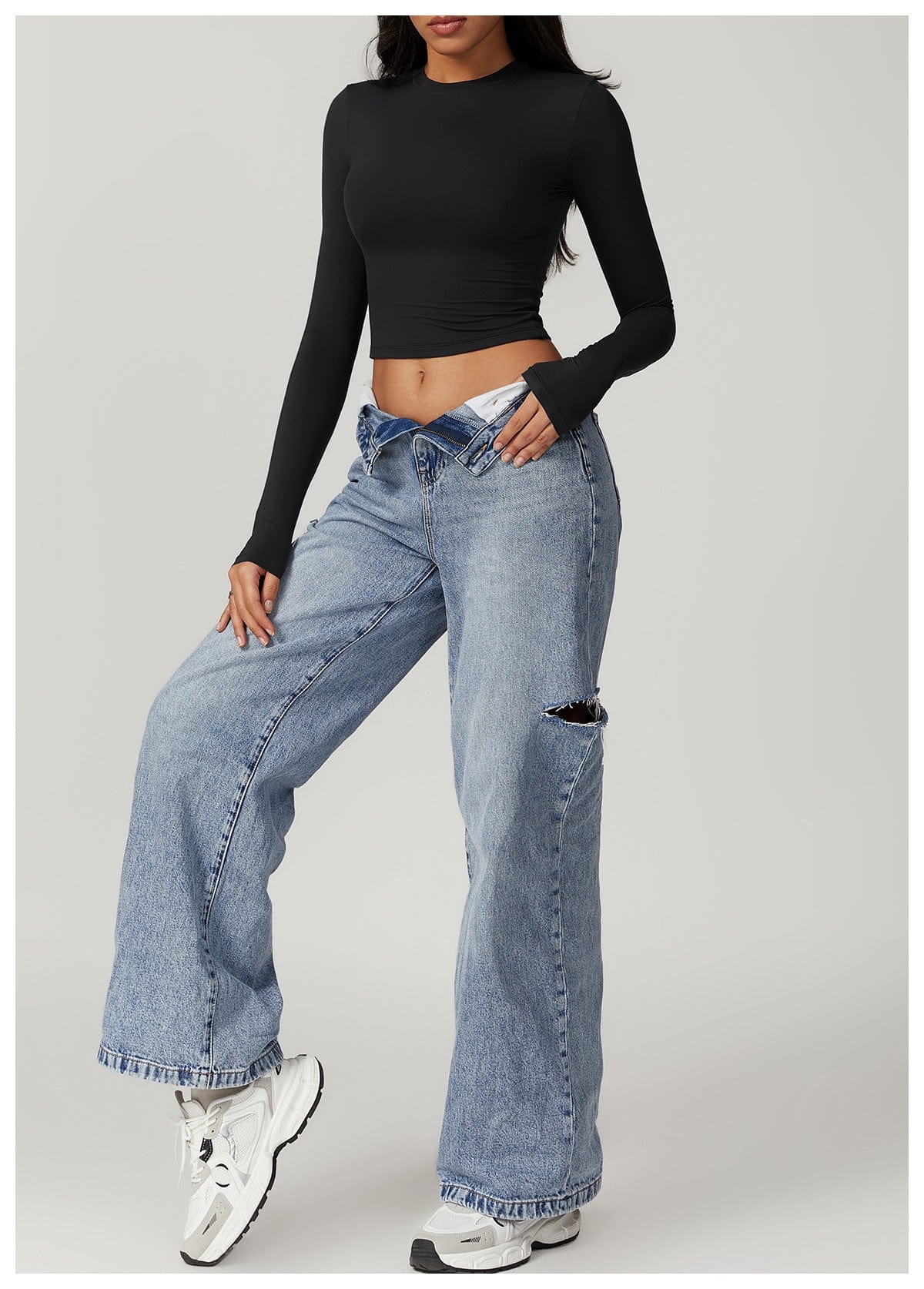 Women Seamless Long Sleeve Yoga Shaping Crop Top