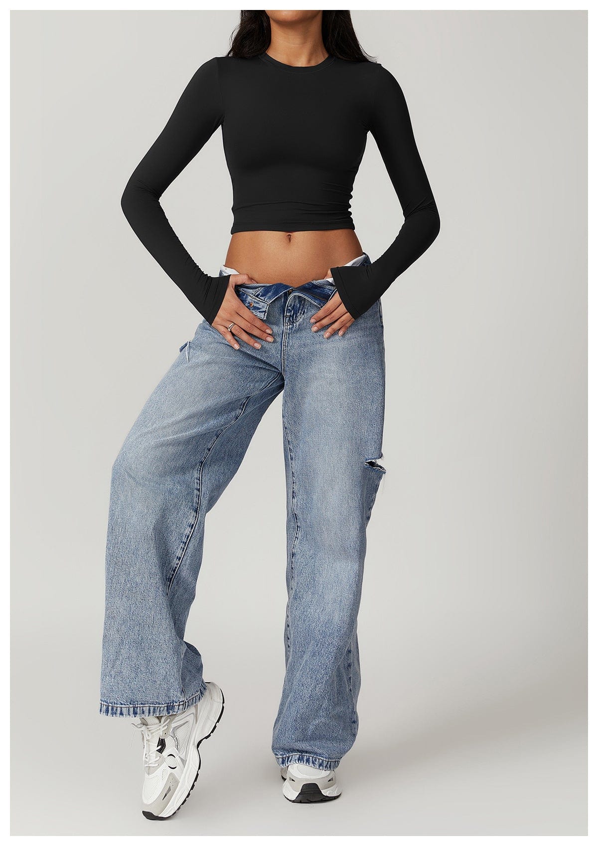 Women Seamless Long Sleeve Yoga Shaping Crop Top