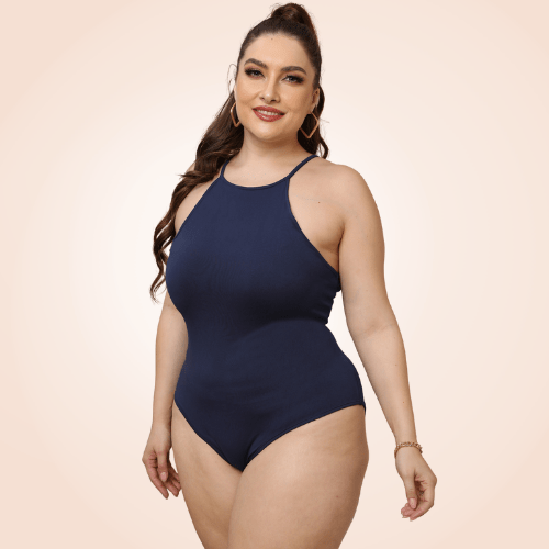 Plus Size Sleeveless Halter Shapewear Bodysuit