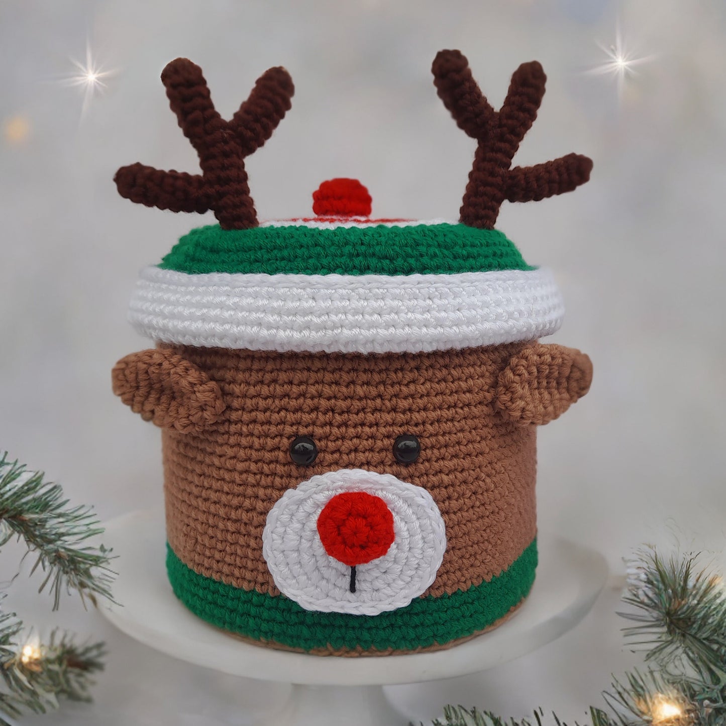 Santa & Rudolph Big Gift Boxes Crochet Patterns