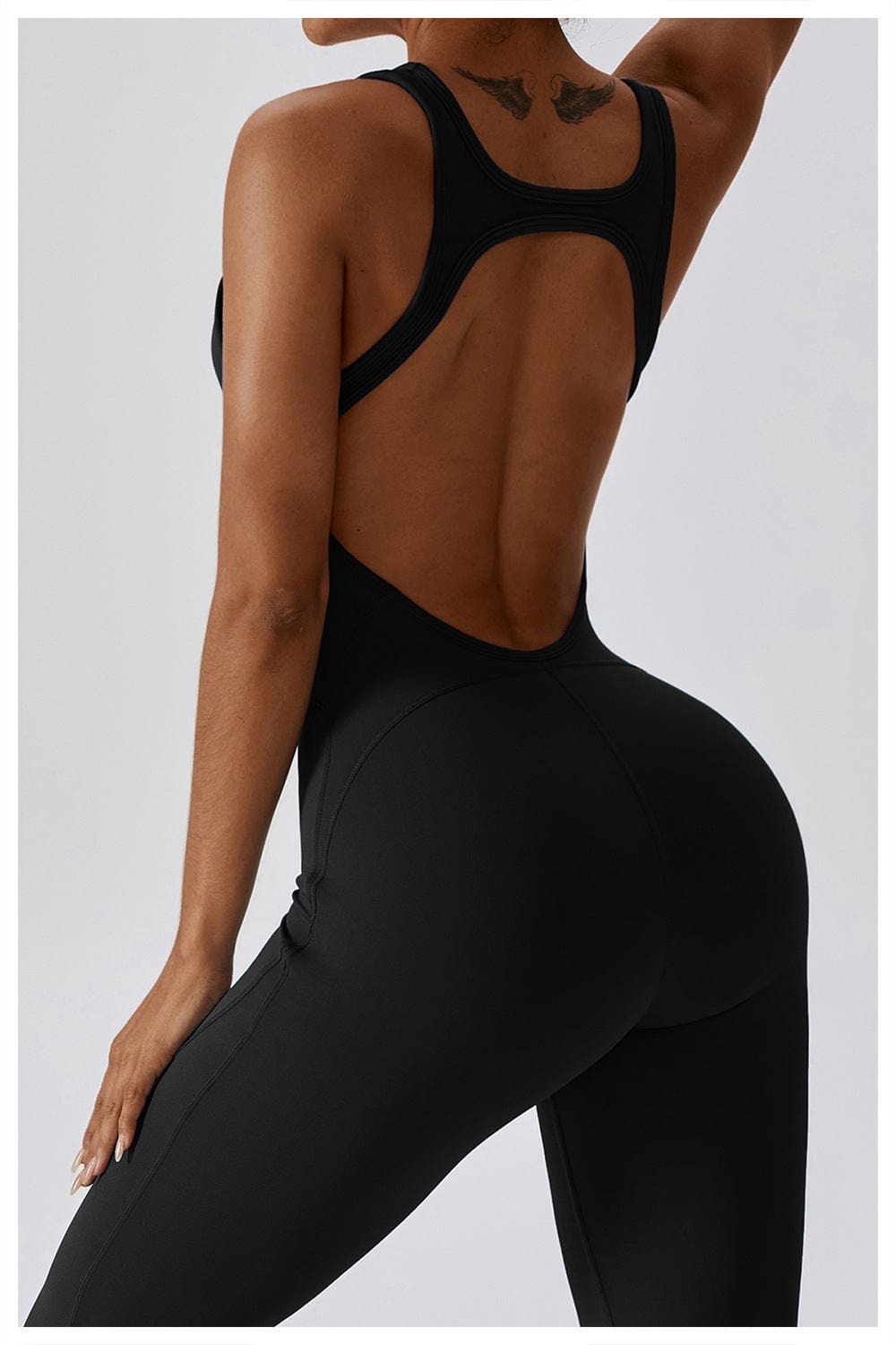 Backless Flared Tummy Control Shaping Jumpsuit For Women