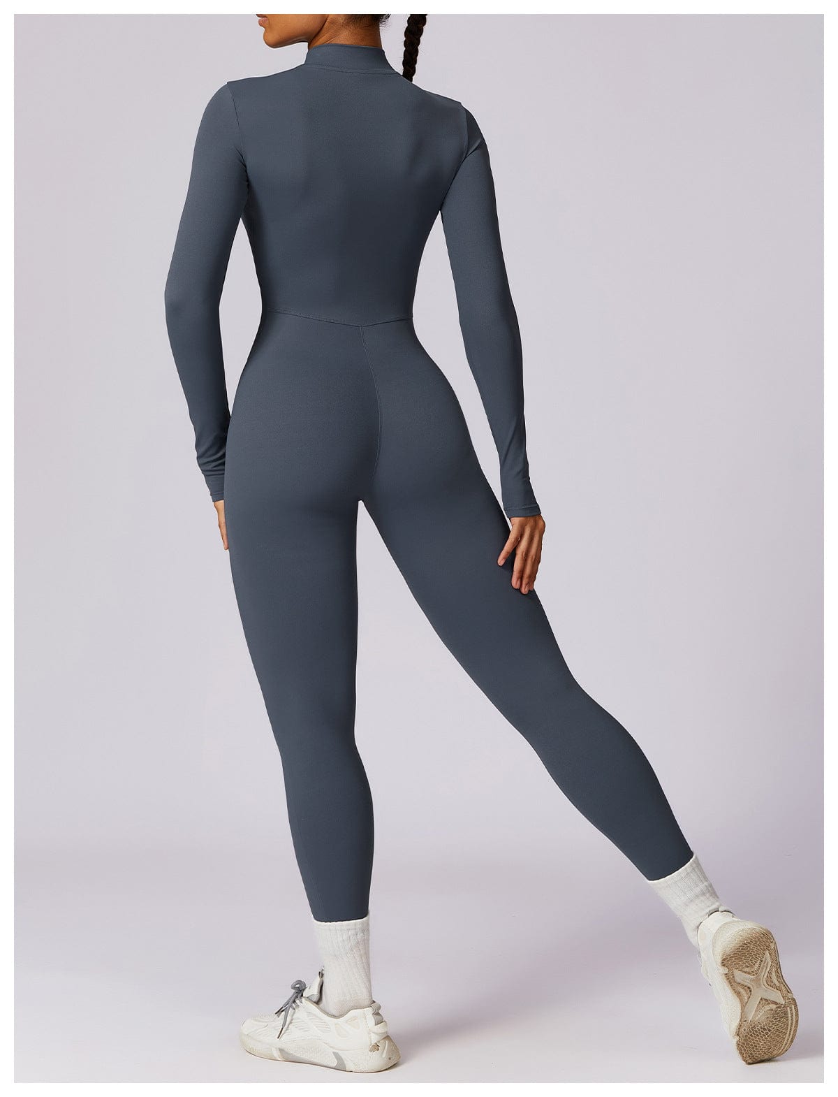 Front Zippered Full Shaping One Piece Sports Jumpsuit