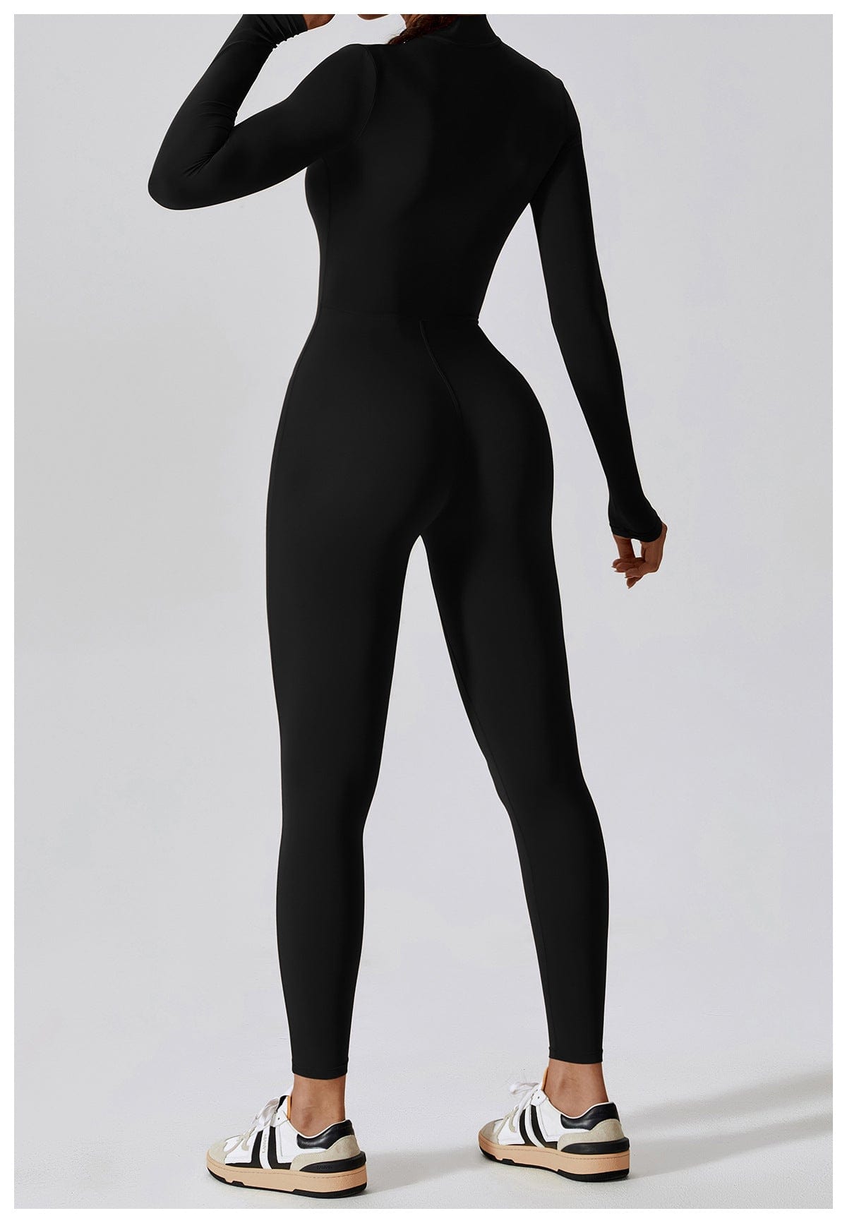 Front Zippered Full Shaping One Piece Sports Jumpsuit