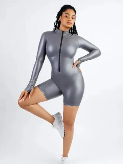 Long Sleeve Shaping Sauna Suit with Front Zipper