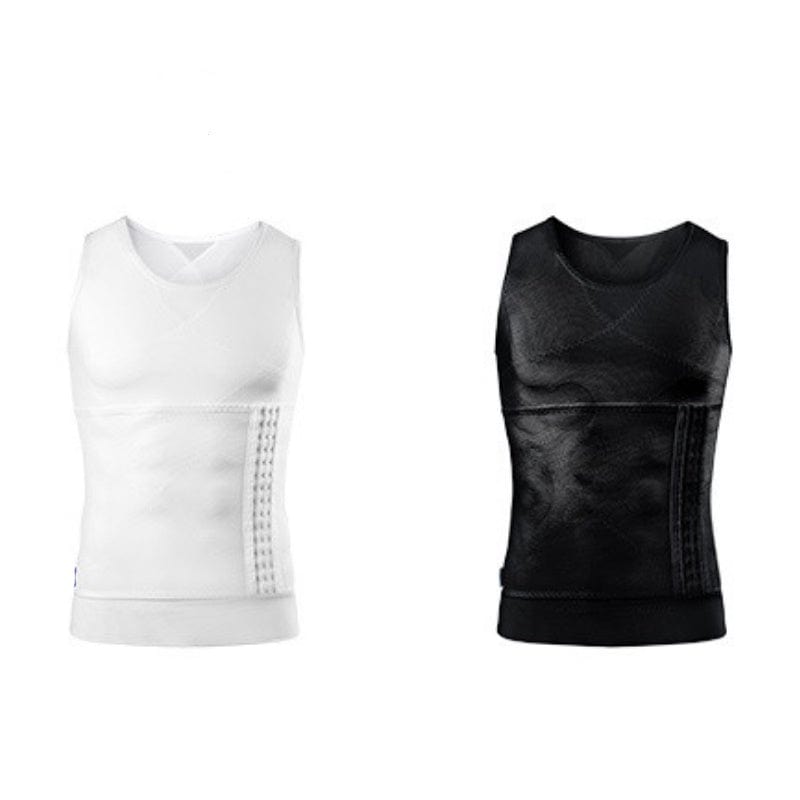 Men Slimming Compression Body Shaper Corset Vest With Side Hooks Waist Trainer