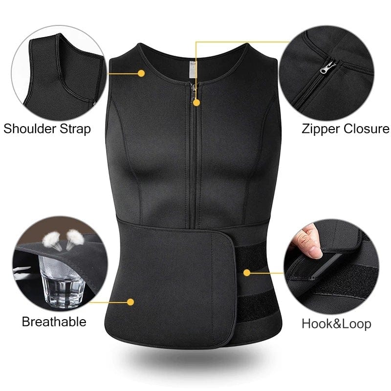Men Slimming Compression Body Shaper Waist Trainer With Abdominal Belts
