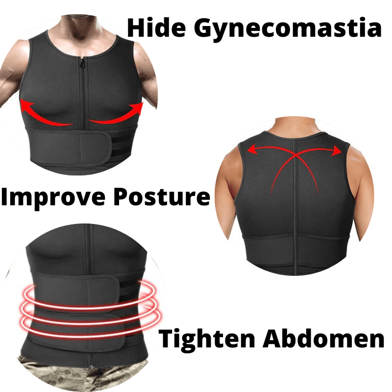 Men Slimming Compression Body Shaper Waist Trainer With Abdominal Belts