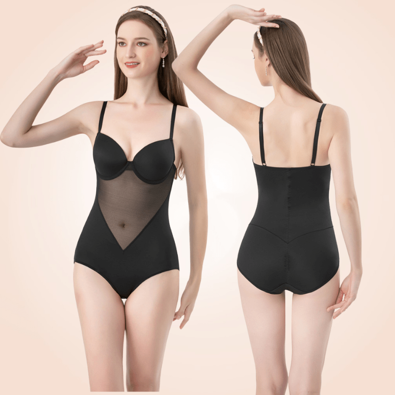 One-Piece Mesh Lowback Bodysuit Thong Shapewear