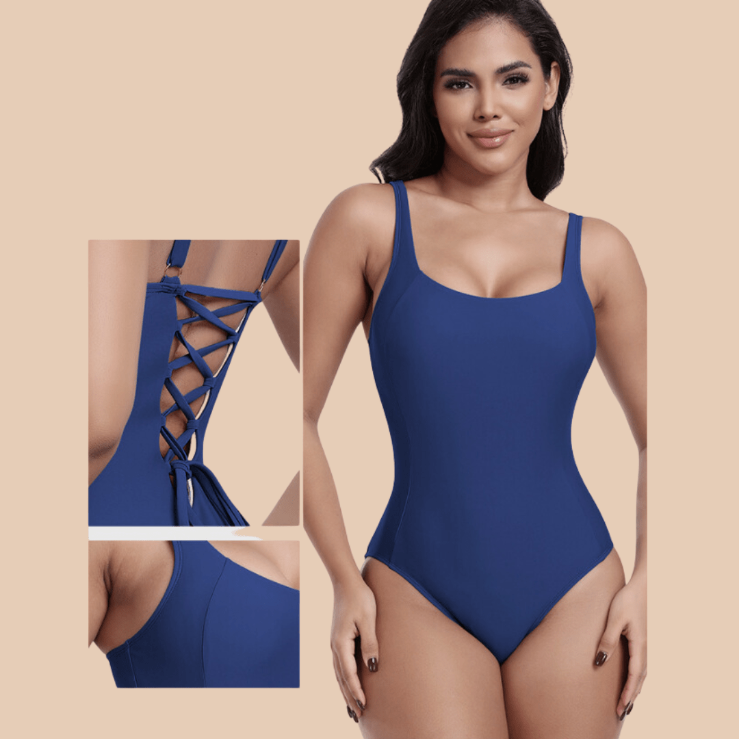 One Piece Lowback Slimming Swimsuit with Built-In Chest Pad