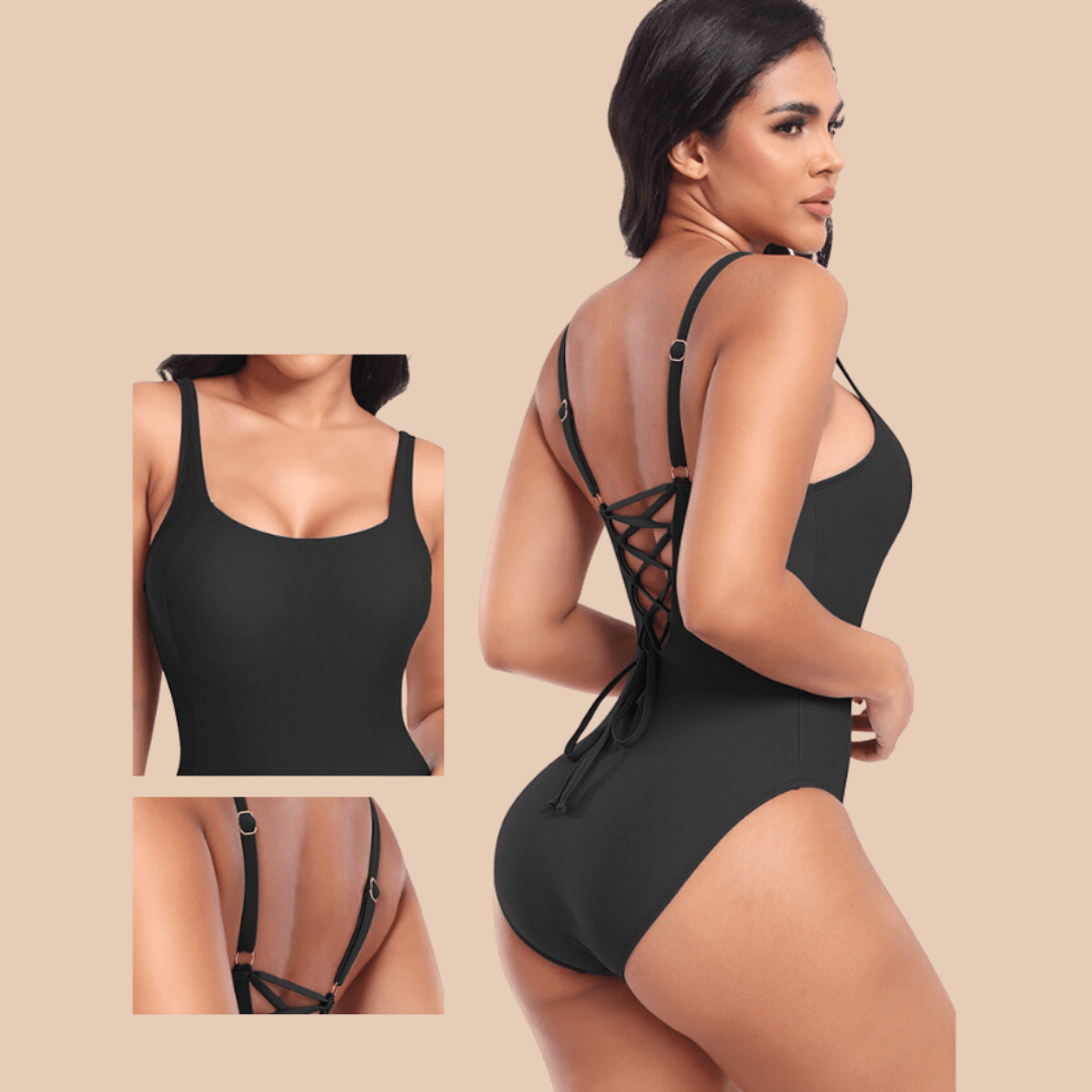 One Piece Lowback Slimming Swimsuit with Built-In Chest Pad