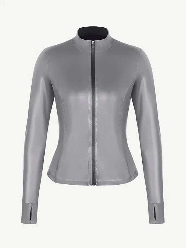 Long Sleeve Silver Film Sauna Suit Shaper Top