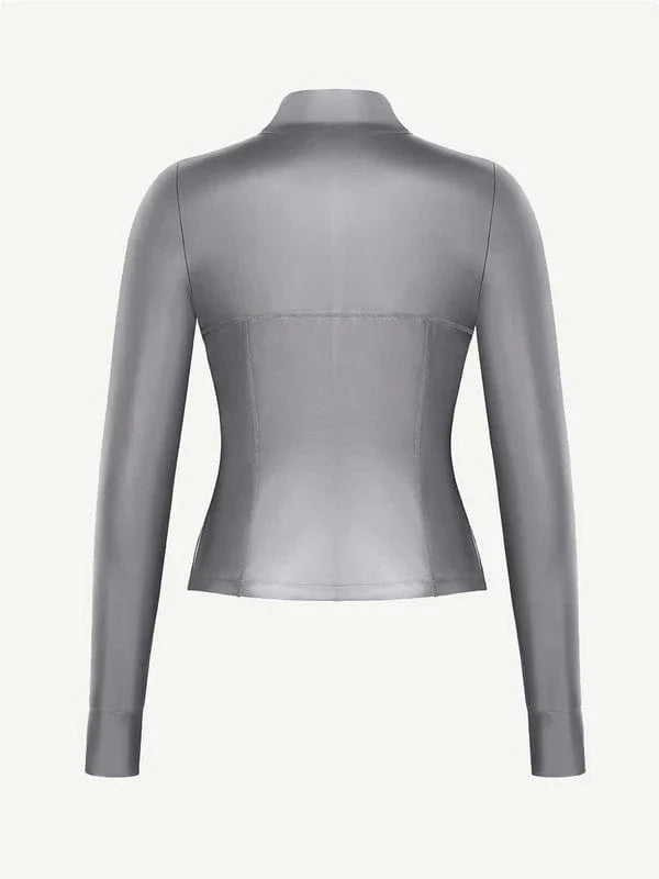 Long Sleeve Silver Film Sauna Suit Shaper Top