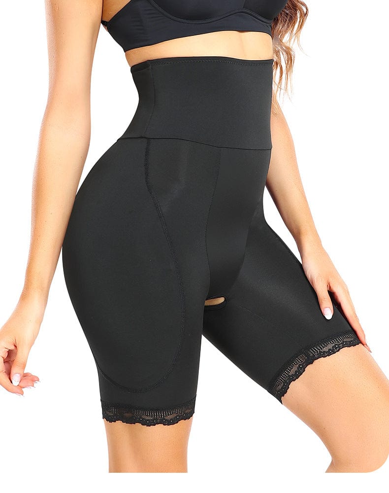 High Waisted Tummy Control Shaping Shorts with Removable Hip Pads