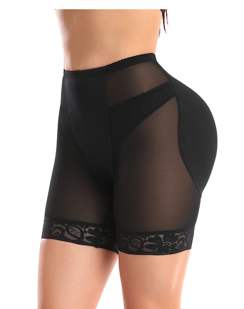 Lace Bum Lifter High Waist Trainer Shaper Shorts with Hip Pads