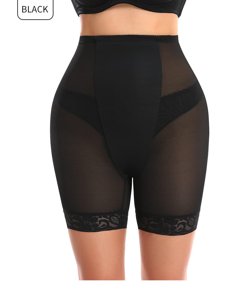 Waist-Slimming Lace Shaper Shorts with Removable Hip Pads