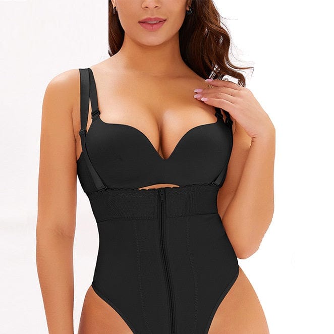 Women Bodysuit Lowback Front Zipper Shaper Brief