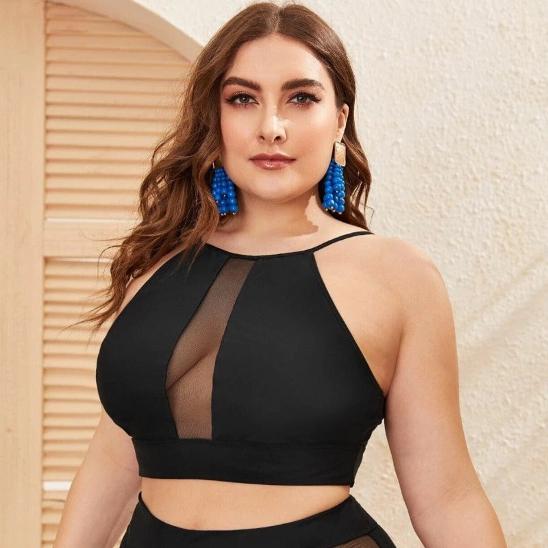 Women's Plus Size High Waisted Bikini Set