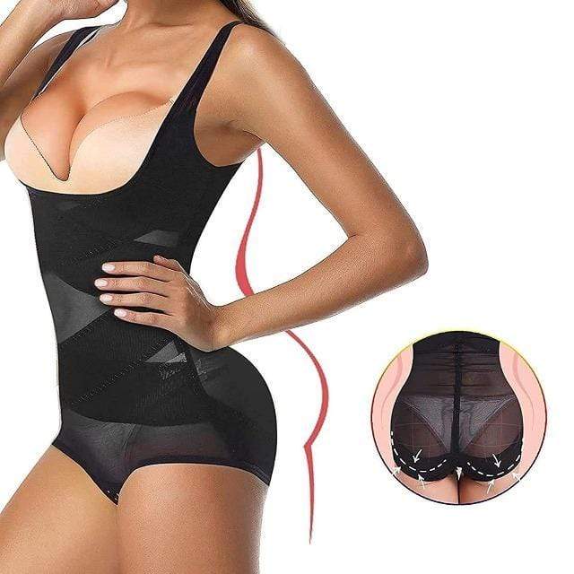 Women Shapewear Cross Bodysuit Open-Bust