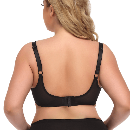 Sheer Mesh Push Up Plus Size Bra