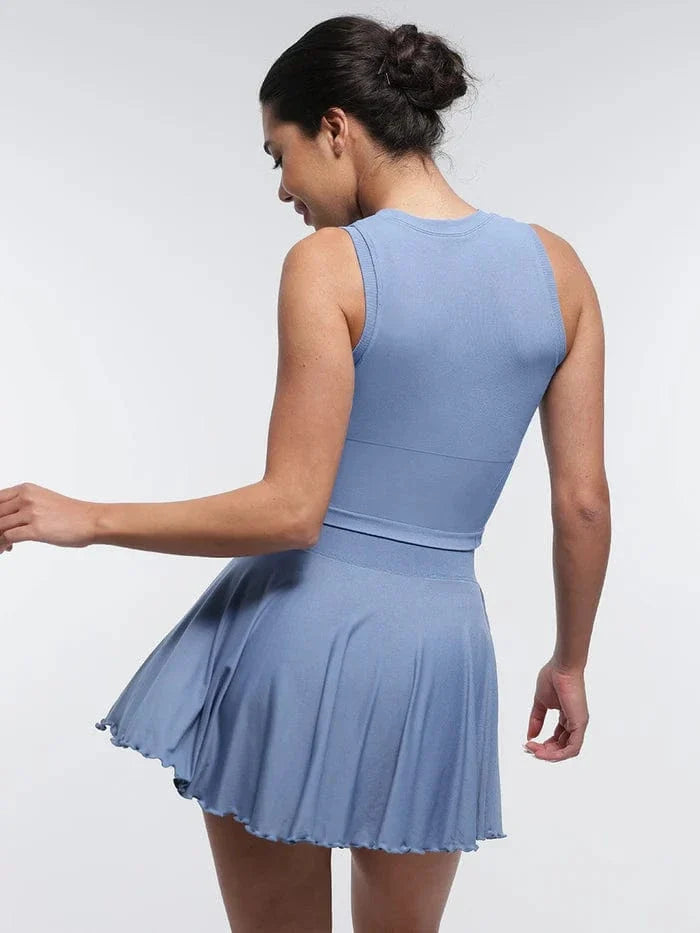 Women's Sport Tennis Skirt with Built-In Shorts and Pockets
