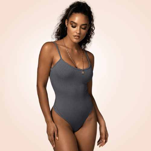 Basic Rib Strappy Cami Bodysuit