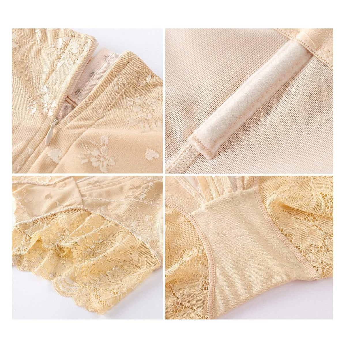 Women High Waist Slimming Tummy Lace Briefs With Zipper
