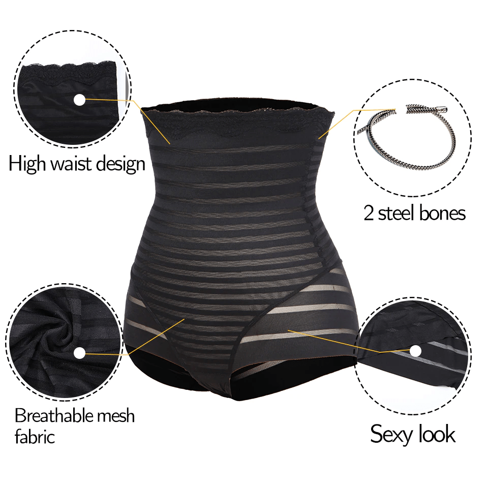 Women High-Waist Tummy Control Bands Shaper Panty