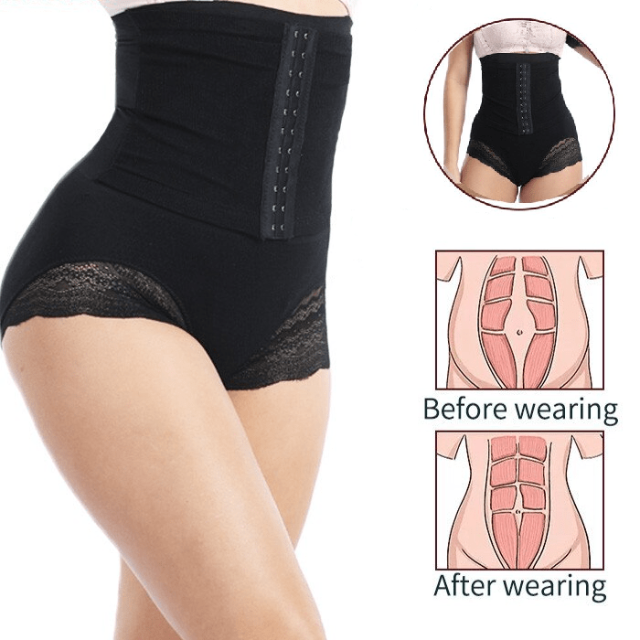 Women Postpartum High Waist Lace Thighs Shaper Tummy Control Panty